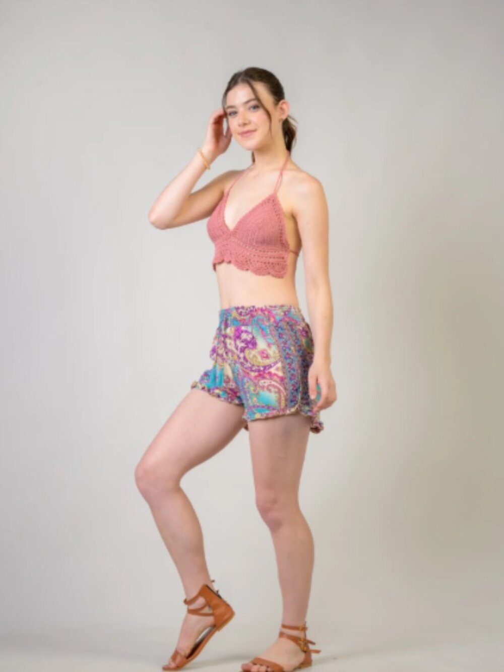 6.) Rhea Patterned Bobbin Shorts (Assorted) - Picture 8 of 9